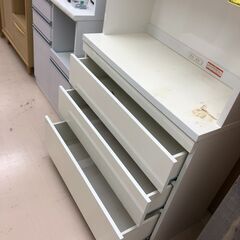 【ジャングルジャングル和歌山店】【Wa3428】レンジボード ホワイト リユースショップ リサイクルショップ 中古家具 中古家電 中古自転車 古着 冷蔵庫の画像