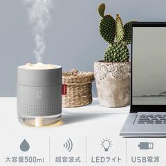 値下げしました　卓上USB加湿器(LEDライト付き)グレー USB-TOY100GYの画像