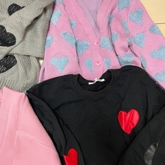 ハート柄　ニット　ピンクの画像