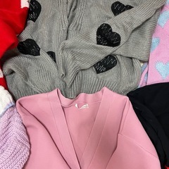 ハート柄　ニット　ピンクの画像