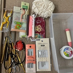 竹製毛糸編針や編み物セットの画像