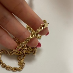 ハート柄　ネックレス　ヴィンテージ　14KGPの画像