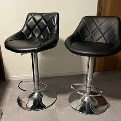 カウンターチェア 【2脚セット】 ガス昇降式 回転 Elis エリス ブラックの画像