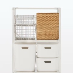 無印　スチールユニットシェルフ　ライトグレーの画像