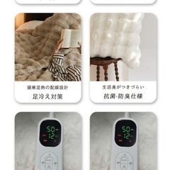 ふわとろ毛布 ホワイト 電気毛布 掛け敷き兼用 大判サイズ 炭素繊維ヒーター 両用 ミンクの画像