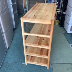 【リサイクルサービス八光】幅86cm　無印良品　パイン材ユニットシェルフの画像
