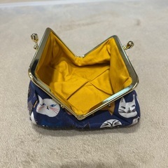 がま口　ポーチ　猫ちゃん柄の画像