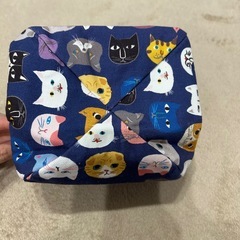 がま口　ポーチ　猫ちゃん柄の画像