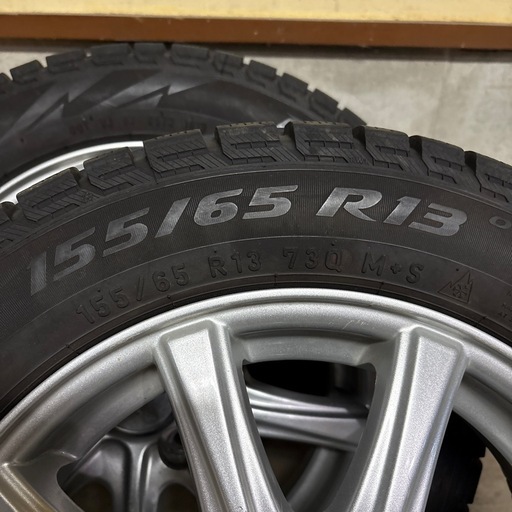 155/65R13タイヤスタッドレス&ホイール4本セット