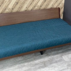 大川家具 モーブル ドロシーⅡ ソファベッド 200cm ブルー×ブラウンの画像