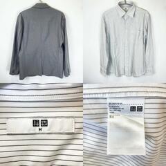 [3点セット] ユニクロ 感動ジャケット 311-455074 感動パンツ 321-463815 長袖 シャツ セットアップ M メンズ UNIQLOの画像