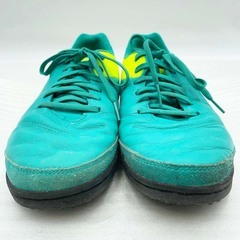 ナイキ ティエンポ ジェニオ II レザー TF 26cm グリーン×イエロー 819216-307 NIKE ターフコート フットサル トレーニングシューズ サッカーの画像