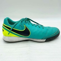 ナイキ ティエンポ ジェニオ II レザー TF 26cm グリーン×イエロー 819216-307 NIKE ターフコート フットサル トレーニングシューズ サッカーの画像