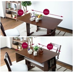 伸縮　ダイニングテーブルの画像