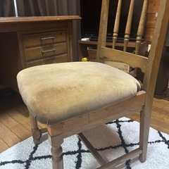 アンティーク調 木製デスク＆チェアセット（写真追加）の画像