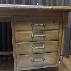 アンティーク調 木製デスク＆チェアセット（写真追加）の画像