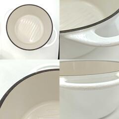 バーミキュラ VERMICULAR 鋳物ホーロー鍋 22cm 両手鍋 オーブンポットラウンド ホワイトの画像