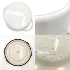 バーミキュラ VERMICULAR 鋳物ホーロー鍋 22cm 両手鍋 オーブンポットラウンド ホワイトの画像