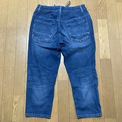 7部丈パンツ デニム調 メンズM ストレッチの画像
