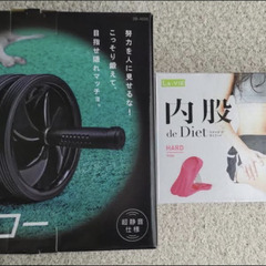 筋トレ La・VIE 内股 内転筋 骨盤底筋 ／ 静ゴロー 腹筋ローラー 2輪 セットの画像