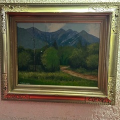 油絵　風景画　額付き　TAKANASHIの画像
