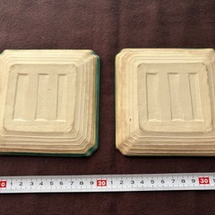 青緑色 花柄 四角皿 2枚まとめの画像