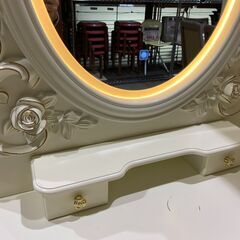 LED照明｜スツール付｜姫系｜ドレッサー｜鏡台の画像