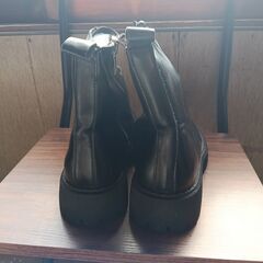 新品 25cm レディース ブーツ ブラック 厚底 シューズ サイドゴア 識別番号:【B168-S】の画像