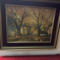 油絵　風景画　TAKANASHI 額付きの画像