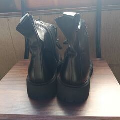 新品 24.5cm レディース ブーツ ブラック 厚底 シューズ サイドゴア 識別番号:【B169-S】の画像