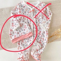 新品・未使用 花柄と動物柄のリボンと帽子セットの画像