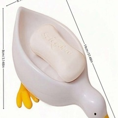 白いアヒル型石鹸置きの画像