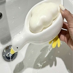 白いアヒル型石鹸置きの画像