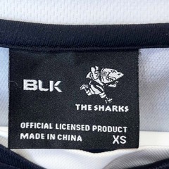 BLK シャークス THE SHARKS スーパー ラグビー プラシャツ ジャージ XS ブラックの画像