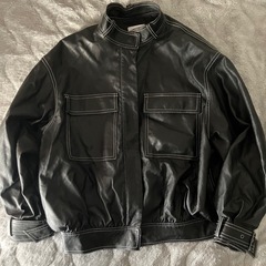 LAGUAGEM ラグアジェム ブルゾン　革ジャン　ブラック　レザー　ジャケット　黒　革　ジャンパー　アウター　ジャンパーの画像