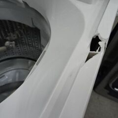 【恵庭】ヤマダオリジナル洗濯機　YWM-T45H1　21年製　破損ありの画像