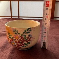 九谷焼　花柄　湯呑みの画像
