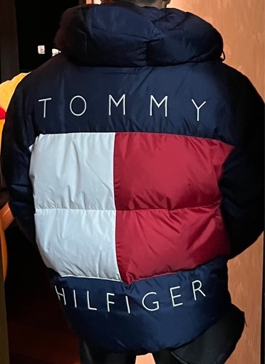 激レア！90s トミーヒルフィガー ダウンジャケット ビッグフラッグ 刺繍ロゴ   