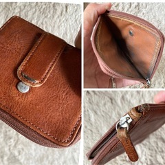 新品訳あり【モノコムサ 財布 3点セット】二つ折財布 カード入れ マネークリップ 小銭入れ 本革 ミニ財布 二つ折り財布の画像