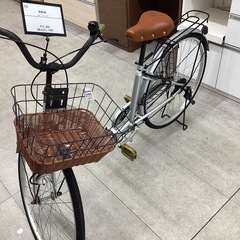 【トレファクピエリ守山店】【取りに来られる方限定】自転車　シルバー×ブラウン　26インチの画像