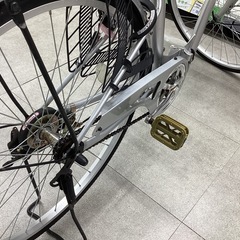 【トレファクピエリ守山店】【取りに来られる方限定】自転車　シルバー×ブラウン　26インチの画像