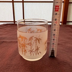  和風フロストグラス　竹の葉金彩　2個まとめの画像