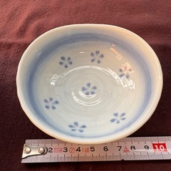 睦美窯ヒラメ柄 &花柄　小皿 小碗の画像