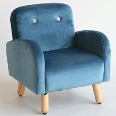 子供用1人掛けソファ ブルーの画像