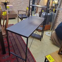 アイリスオーヤマ ラック付きPCデスク システムデスク 机 スチールフレーム ダークブラウン■横幅114cm×奥行52cm×高さ122cm■買取帝国 朝霞店 配達可の画像