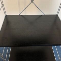 YAMAZEN 4段ウッドシェルフ 可動式棚板 ダークブラウン オープンラック・収納棚・キャビネット 脚部アジャスター付きスチールシェルフの画像