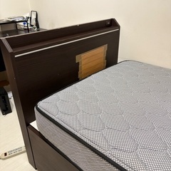 ニトリ シングルベッド2台　マットレス付き　収納ありの画像