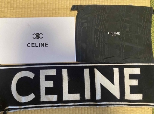 セリーヌ　CELINE ウールカシミアロゴマフラー