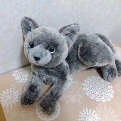 ひざねこ ぬいぐるみ(M) ロシアンブルー サンレモンの画像