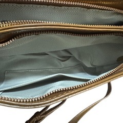 ブラウン2WAYショルダーバッグ ポルカドットリボン付きの画像